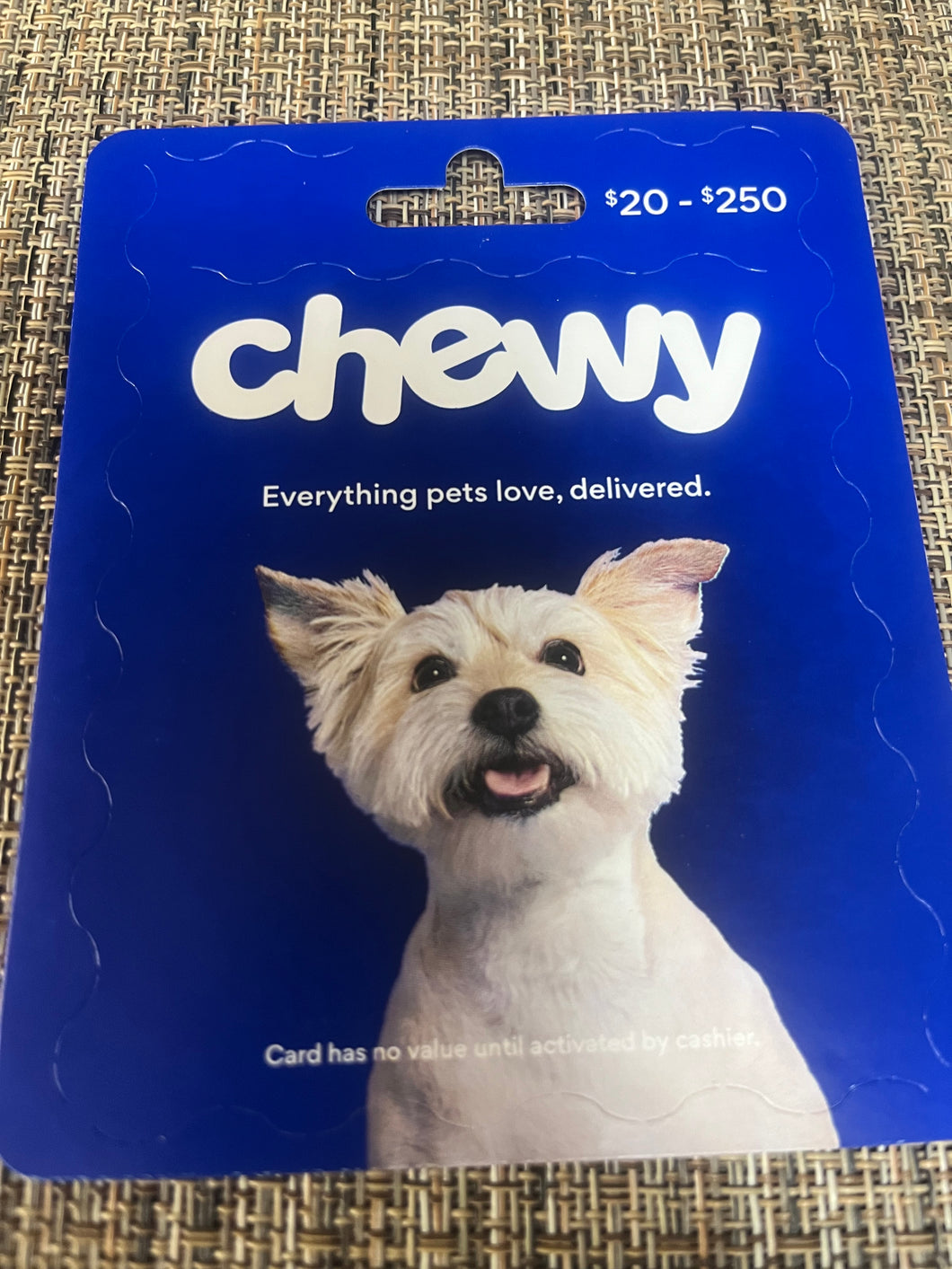 $75 Chewy GC S/N 49868
