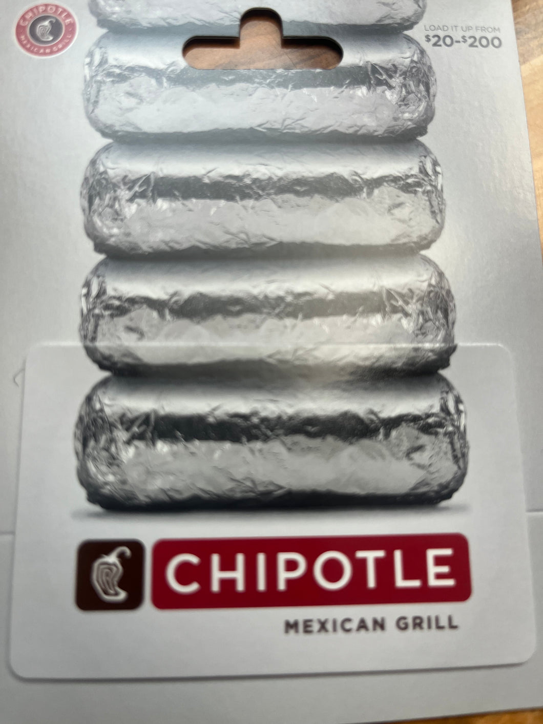 $75 Chipotle GC S/N 50543