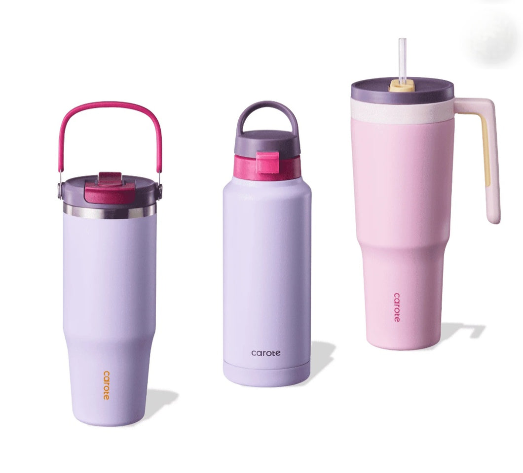 Carote 3pc SS Water Bottles SN 35546 (pink/purple)